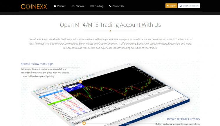 Coinexx (forex broker for US citizens)